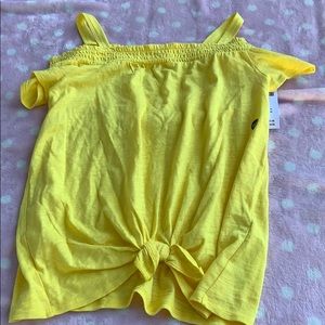 Girls Yellow Cold Shoulder Shirt